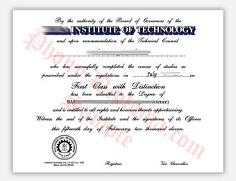 Birla Institute of Technology - Fake Diploma Sample from India